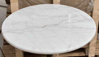 Marmorskiva – Äkta Natursten Vit Ø60 - nyhet