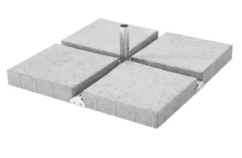 Metallfot med 4 betongplattor