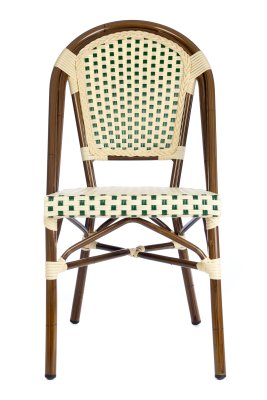 Stol Paris IV creme-grön konstrotting