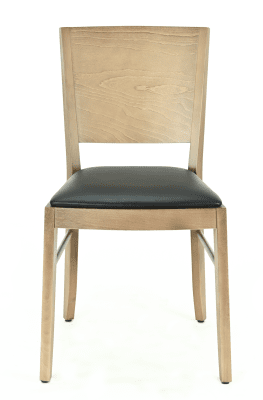 Stol Birka, ljus valnöt, svart konstläder