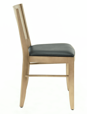 Stol Birka, ljus valnöt, svart konstläder