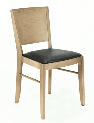 Stol Birka, ljus valnöt, svart konstläder