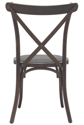 Stol Verona, brun valnöt, svart konstläder - STAPELBAR