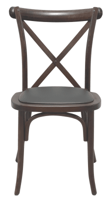 Stol Verona, brun valnöt, svart konstläder - STAPELBAR